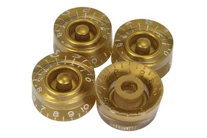 Speed Knöpfe Gold mit geprägten Zahlen für Gibson Les Paul 4er-Pack - Bild 1 von 3