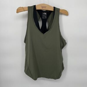 The North Face Large Tan Top With Built In Bra Forrest Green/ Black Size Medium