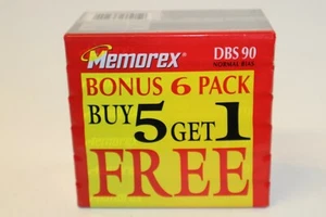 Memorex DBS 90 Audio Kassetten Bänder Bonus 6er-Pack Normal Bias Typ I NEU VERSIEGELT - Bild 1 von 4