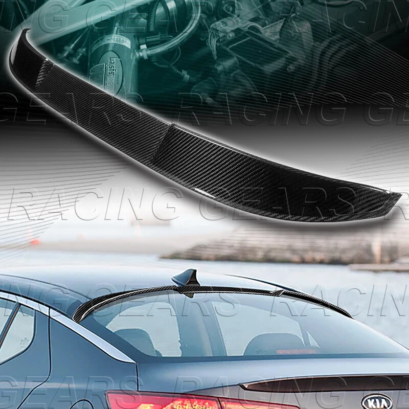 REAL CARBON FIBER REAR ROOF WINDOW VISOR SPOILER WING FIT 11-15 KIA OPTIMA K5 - Image 1 of 4