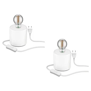 2x lámpara de mesa TIPO interruptor porcelana blanca 1x E27 max. 300W - Imagen 1 de 5