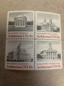 US Postage #1782a American Arch.1979 Block of 4 15 Cent MNH Stamps Free Shipping - Picture 1 of 1