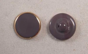 Button Set Opaque Glass Purple Round Gold 11/16” 18mm 28L Czechia - Picture 1 of 1