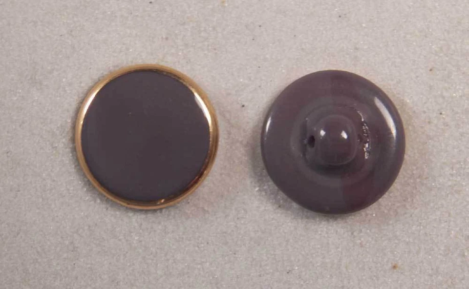Button Set Opaque Glass Purple Round Gold 11/16” 18mm 28L Czechia - Image 1 of 1