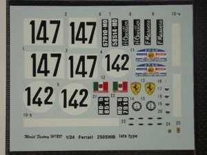 MFH Model Factory Hiro 1/24 Ferrari 250SWB Late Type B Spare Decal SDK-045 - Bild 1 von 2