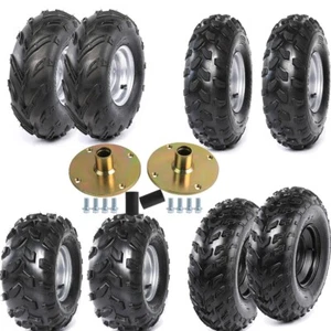 7" 8" 10" Wheels Tire 4x110mm 4 Stud 23T Axle Hubs Fo Go Kart Mini Bike ATV Quad - Picture 1 of 20