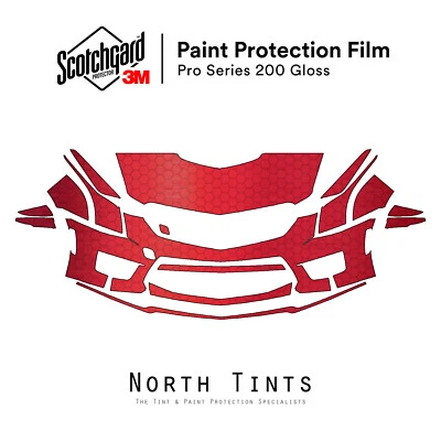 Kit de sutiã transparente Cadillac ATS-V 2016-2019 3M PRO filme de proteção de pintura pré-cortado PPF - Imagem 1 de 4