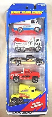1997 Hot Wheels RACE TEAM CREW 5 Pack DeliveryVan/RigWrecker/DodgeRam/Bywayman - Image 1 of 4