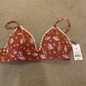 Women's Shade & Shore Lightly Lined Swim Bikini Top Floral 36B New With Tags - Picture 1 of 6