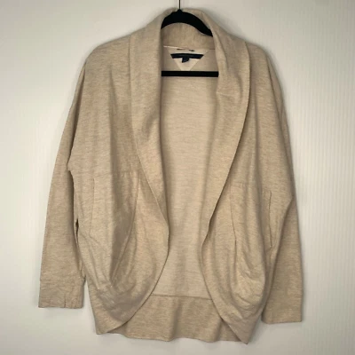 Tommy Hilfiger Jacket Women Small Athluxe Cream Gold Shimmer Open Front Core Go - Image 1 of 4