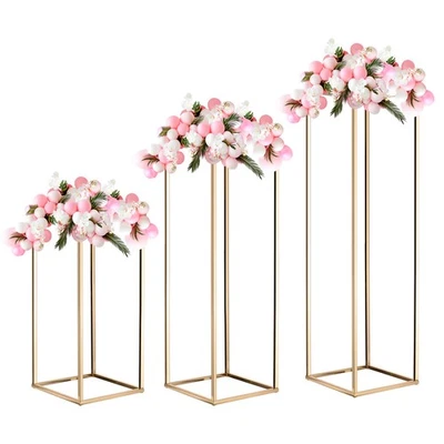 Hochzeitsblumenständer Vase Säule,15,7, 23,6, 31,5"hoher Blumenständer Gold,1Set - Bild 1 von 4