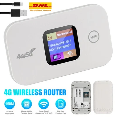 4G 5G WLAN-Router Mobiler WLAN-Router 150 Mbit/s Sim-Kartensteckplatz 2100mAh - Bild 1 von 4