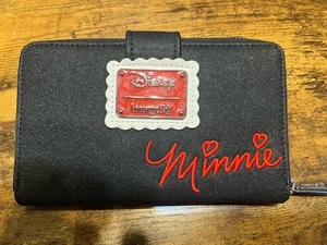 LOUNGEFLY Disney Minnie Mouse Orejas y Arco Cremallera Alrededor Cartera! Nuevo + ¡Regalo gratis! - Imagen 1 de 13