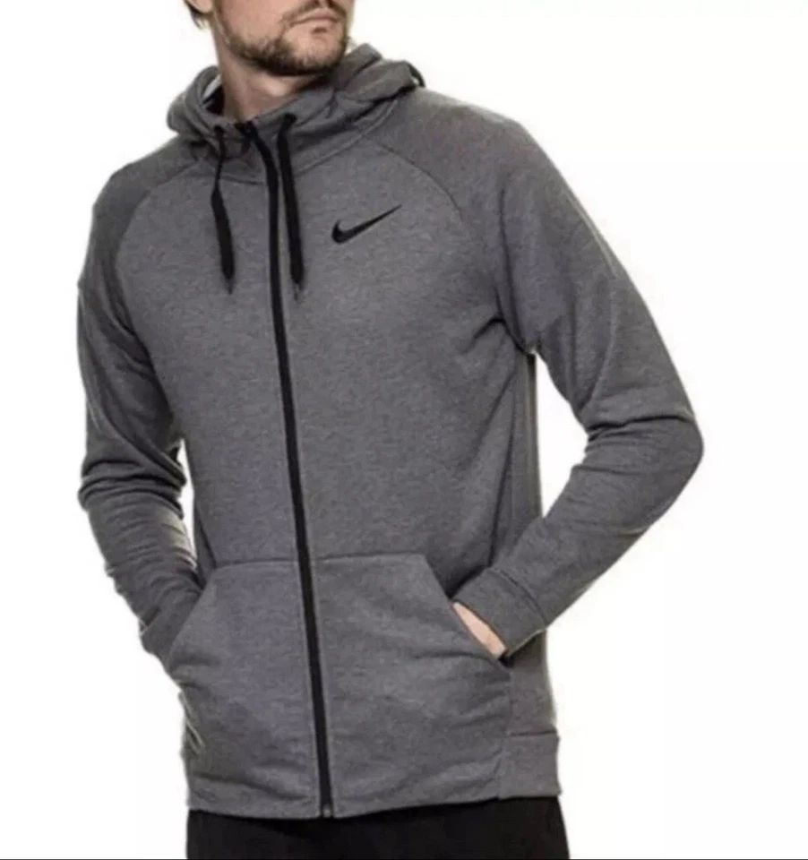 Nike Men's Therma-Fit Full Zip Hoodie Charcoal Heather Size MED CU6231-071