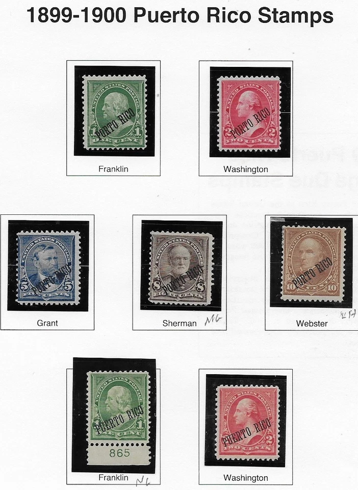 Puerto Rico, 1899-1900, Scott 210-216 , Mint, OG/NG#, NH*, F/VF - Image 1 of 1