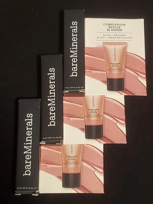 3x BAREMINERALS COMPLEXION RESCUE BlONZER KISS OF MAUVE 0.17oz / 5ml ea NIB - Image 1 of 2