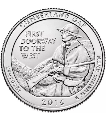 2016 D Cumberland Gap NP Quarter.  Uncirculated From US Mint roll. - Image 1 of 2