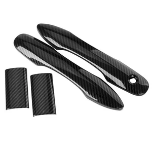 Set Carbon Fiber Style Door Handle Cover Trim Fit For Toyota Hiace 2019-2024 - Picture 1 of 6