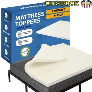 Copper Infused Memory Foam Mattress Topper Twin Cooling Supportive Comfort New - Picture 1 of 10