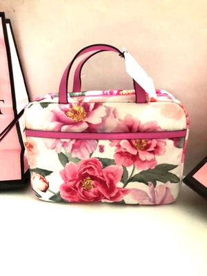 Bolso colgante de cosméticos Victoria's Secret rosa floral para artículos de tocador de viaje nuevo con etiquetas Foto 1 de 4