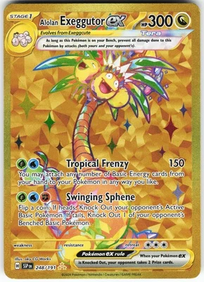 Alolan Exeggutor ex - 248/191 Pokemon SV08: Surging Sparks Holo Hyper Rare NM - Image 1 of 2