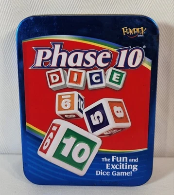 Phase 10 Dice Game- Blue Tin- Complete - Image 1 of 4
