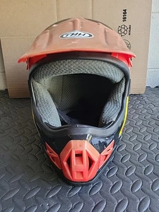 THH Motocross Helmet T-660 Size XL Black Red White Checkered Dirt Bike Helmet - Picture 1 of 8