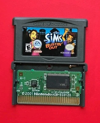 Game Boy Advance Sims Bustin' Out Nintendo GBA Handheld System Authentic Saves - Image 1 of 4