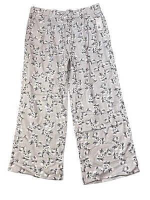 Jockey Gray Floral Cotton Flannel Elastic Waist Pull On Pajama Pants Size XL - Image 1 of 4