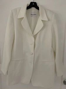 Danny & Nicole New York Blazer/Jacket 4 Button Size 16 XL Lined White - Picture 1 of 6