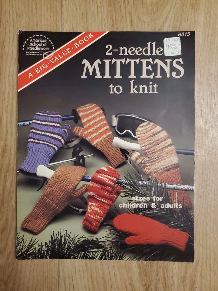 2-Needle Mittens to Knit Pattern Leaflet 6015 American School of Needlework - Image 1 of 4