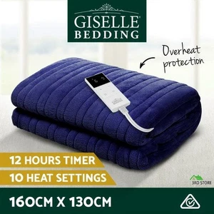 Giselle Washable Heated Electric Throw Rug Coral Fleece Snuggle Blanket Winter - Picture 1 of 12