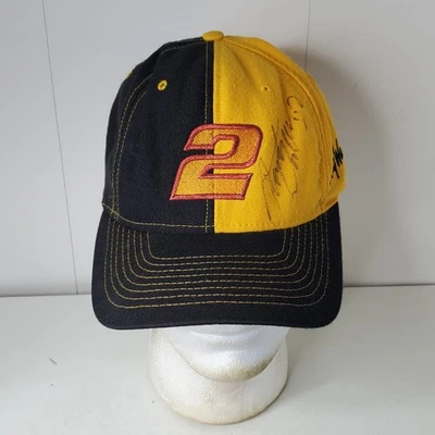 Gorra de carreras vintage Rusty Wallace #2 Snapback Nuez moscada firmada autografiada EE. UU. Foto 1 de 4