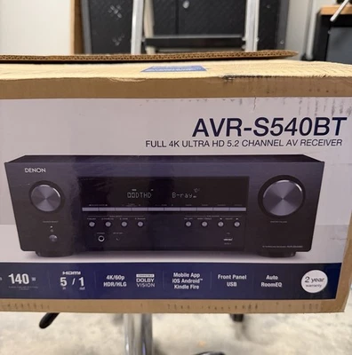 Denon AVR-S540BT 5.2 Channel 4k Ultra HD 2.2 HDMI HDCP2.2 Home Theater Receiver - Image 1 of 4