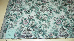 Turquoise Burgundy Flower Print Tapestry Upholstery Fabric 1 Yard R200 - Bild 1 von 1