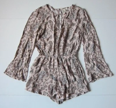 Mimi Chica 100% Rayon Pink Green Floral Romper Jumper Women's Size XS - Image 1 of 4