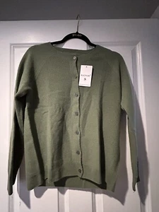 Rucpuw NWT women’s cardigan 100% merino wool green khaki button up sweater Sz S - Picture 1 of 2