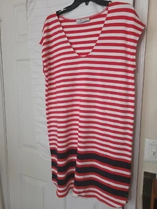Vineyard Vines, UPF Americana Striped Dress in Lighthouse Red - Size L - - Picture 1 of 6