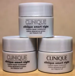 3 CLINIQUE SMART NIGHT CUSTOM REPAIR MOISTURIZER CREAM LOT NWOB .5 X 3 = 1.5 OZ - Picture 1 of 1
