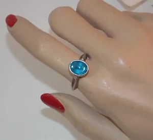 Argento Sterling 8x10 Ovale London Topazio Blu Lunetta Misura 7.5 Ring 5g 9f 34 - Foto 1 di 7