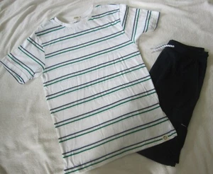 FREE PLANET NEW 100% Cotton SS Shirt Elastic Waist Shorts Set Boys Sz Size 12 - Picture 1 of 8