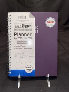 NEW See it Bigger Textured Planner April 2020-June 2021 *Deep Purple* - Picture 1 of 9