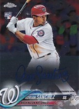 TOPPS 2018 CHROME ADRIAN SANCHEZ #RA-ASA ROOKIE AUTOGRAPH CARD