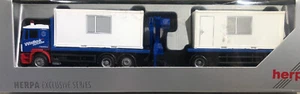 Herpa 1/87 MAN Tractor Trailer Semi Truck Cherry Picker Wallek Dual Constru - Picture 1 of 10