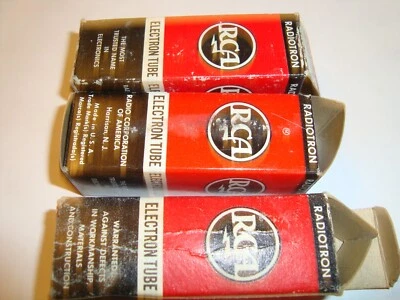 Tres tubos 12BY7A a juego de RCA (EE. UU.), nuevos en cajas Foto 1 de 3