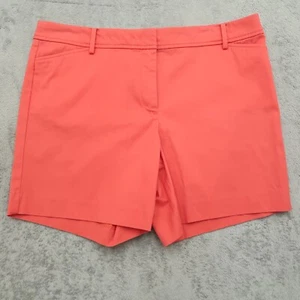 Talbots Perfect Shorts Womens Size 14P Orange High-Rise Flat-Front Chino - Picture 1 of 10