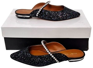 Sandalia plana KURT GEIGER para mujer encantadora Princely 2 negra brillante con tiras - Imagen 1 de 9