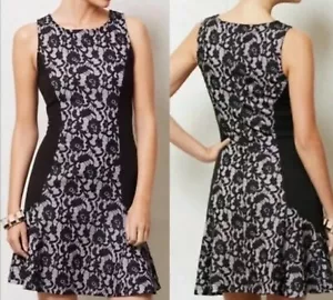 Anthropology Small Maeve Sirena ärmelloses schwarzes Spitzenkleid Damen dehnbar - Bild 1 von 7