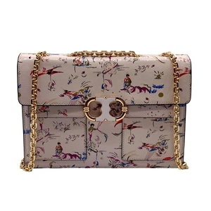 Tory Burch Gemini Link Purple Daydream Printed Chain Shoulder Bag - Picture 1 of 12