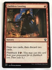 MTG Commander 2021 Faithless Looting 168 LP - Picture 1 of 2